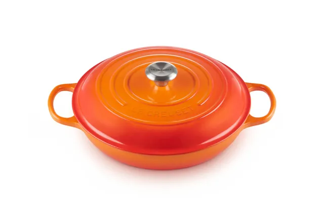 le-creuset-tegame-basso-evolution-30-cm-in-ghisa-vetrificata-3-2-l-arancione-mad image 1