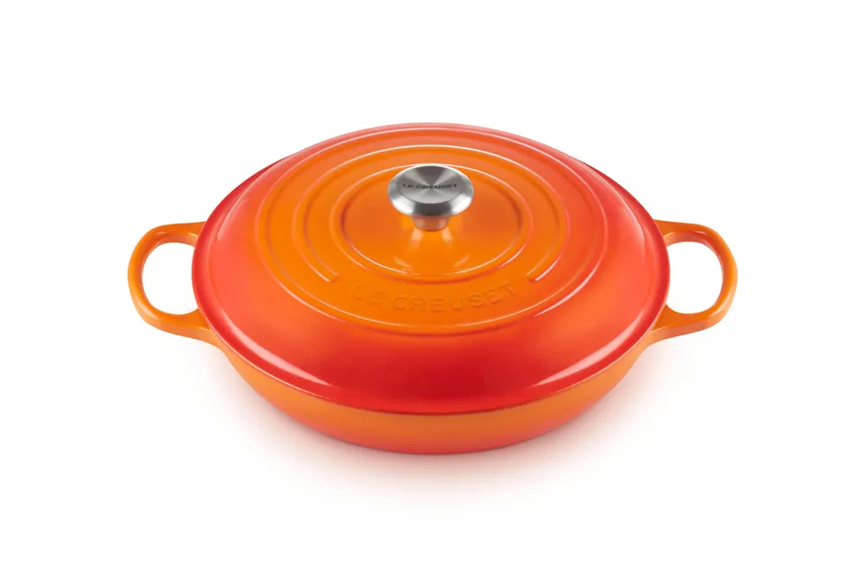 le-creuset-tegame-basso-evolution-30-cm-in-ghisa-vetrificata-3-2-l-arancione-mad image 1