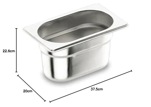 pentole-agnelli-bacinella-gastronorm-1-3-alta-in-acciaio-inossidabile-32-5x17-6x image 1