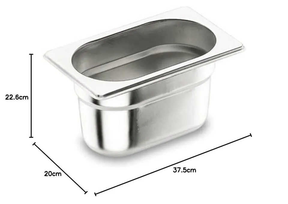 pentole-agnelli-bacinella-gastronorm-1-3-alta-in-acciaio-inossidabile-32-5x17-6x image 1