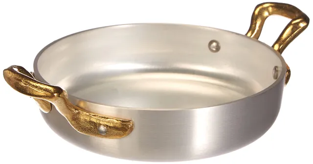 pentole-agnelli-alma11014-tegamino-a-servire-con-2-maniglie-in-ottone-alluminio- image 1