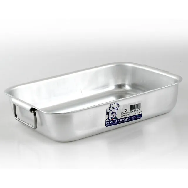 pentole-agnelli-alma15136-rostiera-rettangolare-in-alluminio-professionale-3-mm- image 1