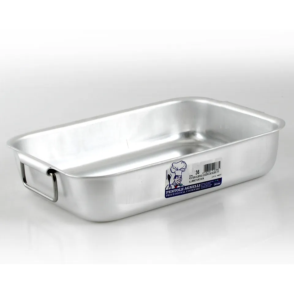 pentole-agnelli-alma15136-rostiera-rettangolare-in-alluminio-professionale-3-mm- image 1