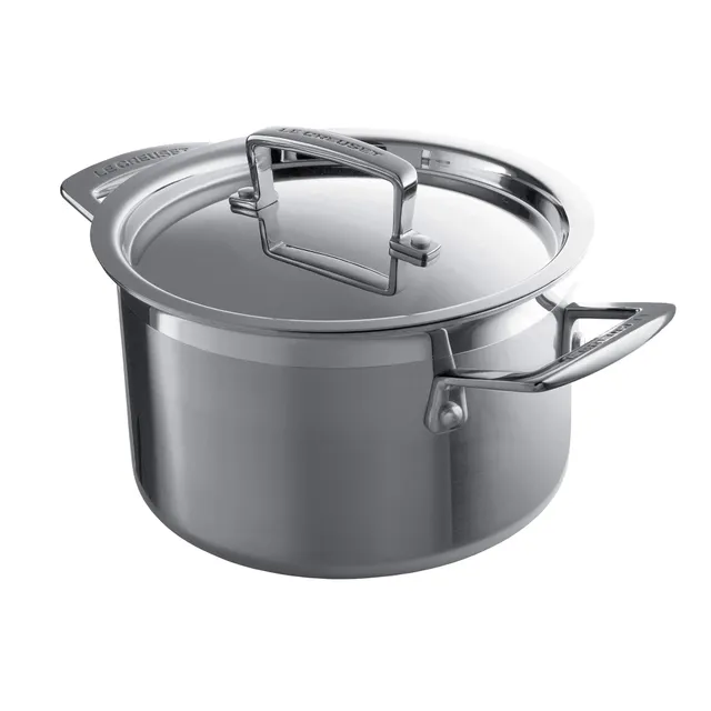 le-creuset-casseruola-alta-3-ply-con-coperchio-in-acciaio-inox-18-cm-2-3-l-compa image 1