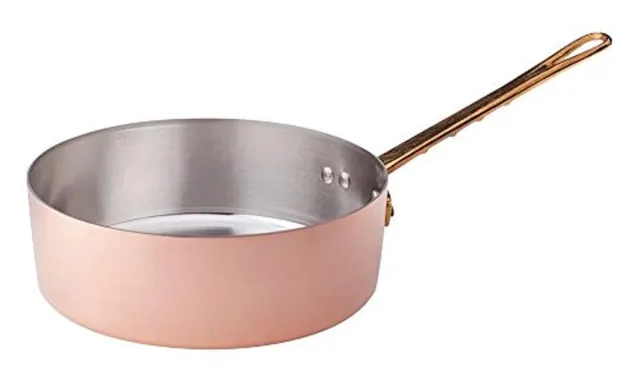 pentole-agnelli-alcm107m24-casseruola-bassa-in-rame-martellato-stagnato-1-manico image 1
