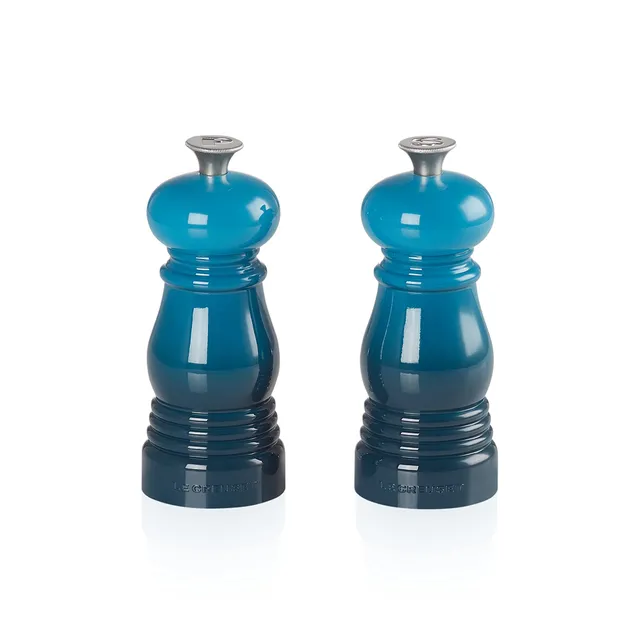 le-creuset-set-2-mini-macina-sale-e-pepe-in-abs-con-macina-in-ceramica-deep-teal image 1