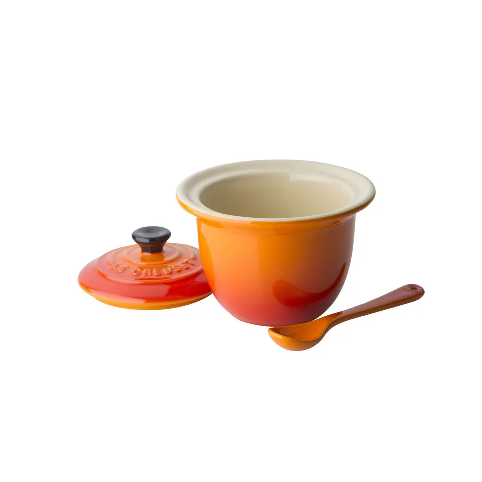 le-creuset-portacondimenti-in-gres-vetrificato-con-pomolo-colorato-11-cm-0-2-l-a image 1