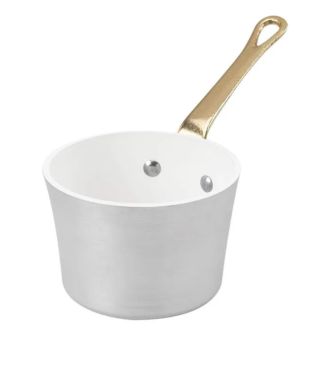 pentole-agnelli-linea-1932-casseruolino-conico-a-servire-con-manico-in-ottone-al image 1