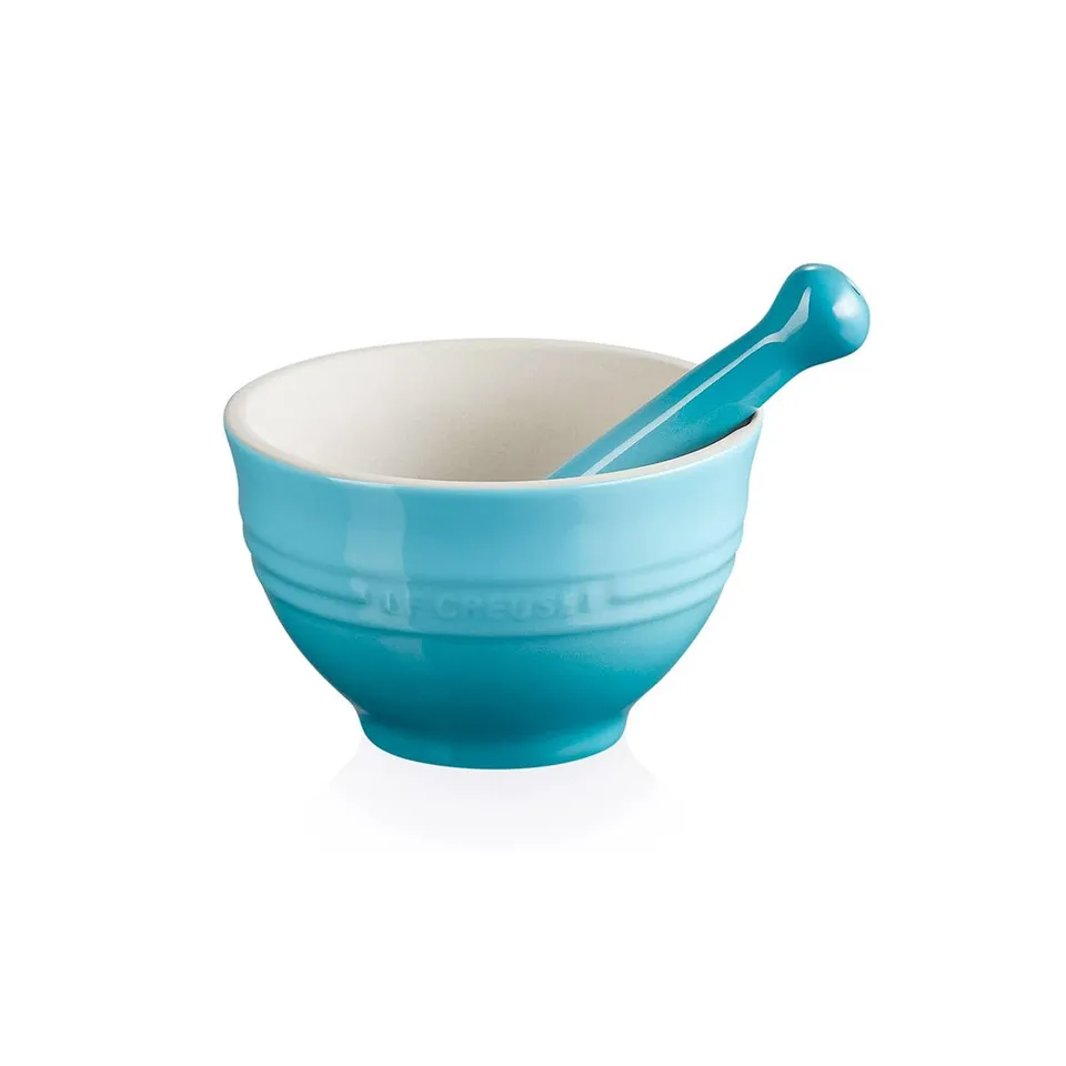 le-creuset-mortaio-con-pestello-in-gres-vetrificato-11-5-cm-300-ml-blu-caribe image 1