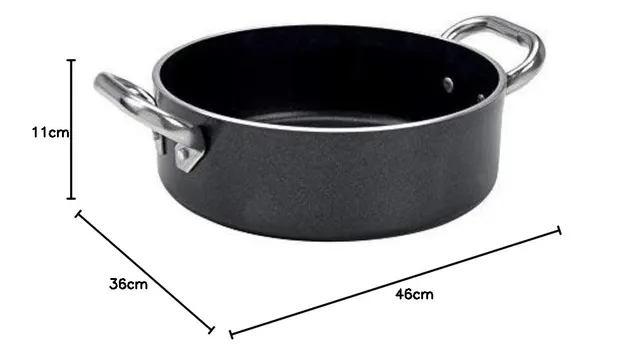 pentole-agnelli-alsa2106ss36-casseruola-bassa-antiaderente-alblack-5-mm-con-due- image 1