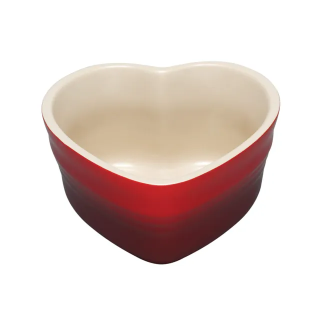 le-creuset-ramequin-a-cuore-in-gres-vetrificato-2-porzioni-300-ml-ciliegia-91002 image 1
