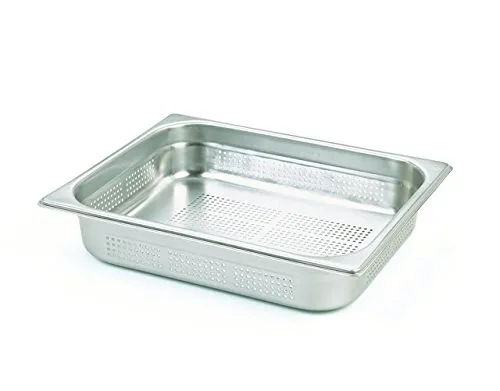 pentole-agnelli-bacinella-forata-gastronorm-1-2-in-acciaio-inossidabile-26-5-x-3 image 1