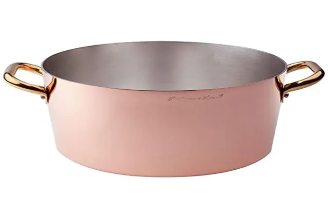 pentole-agnelli-alcu10424-casseruola-alta-in-rame-liscio-stagnato-a-mano-24-cm-c image 1