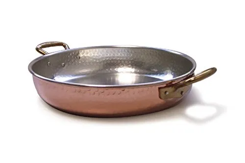 pentole-agnelli-cocm1mc24-tegame-con-maniglie-in-ottone-e-coperchio-rame-family- image 1