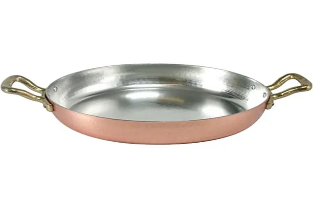 pentole-agnelli-alcm110m28-tegame-in-rame-martellato-stagnato-28-cm-con-2-manigl image 1