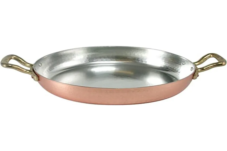 pentole-agnelli-alcm110m28-tegame-in-rame-martellato-stagnato-28-cm-con-2-manigl image 1