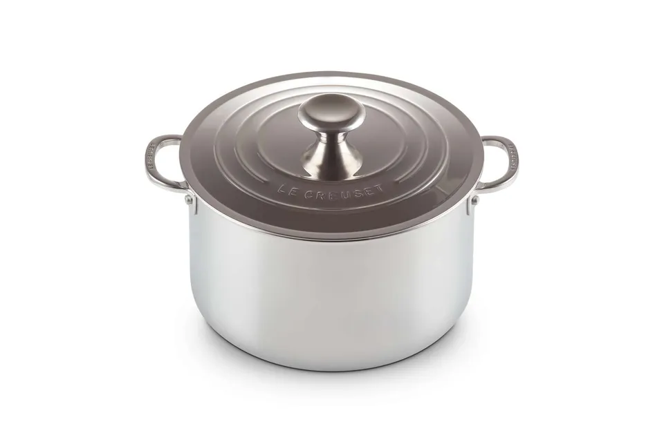 le-creuset-casseruola-profonda-con-coperchio-in-acciaio-inox-3-strati-24-cm image 1