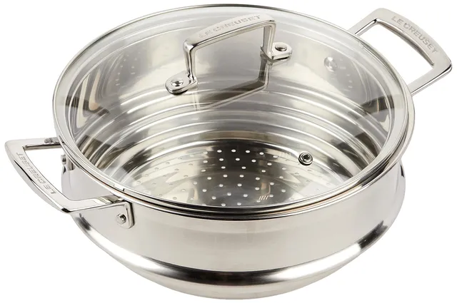 le-creuset-cestello-per-cottura-al-vapore-grande-in-acciaio-inox-con-coperchio-i image 1