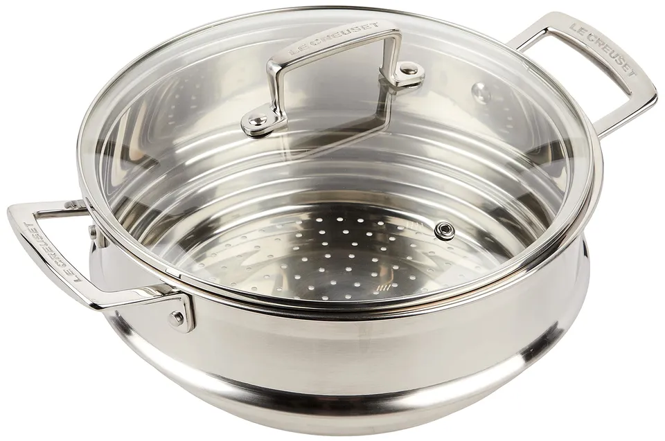 le-creuset-cestello-per-cottura-al-vapore-grande-in-acciaio-inox-con-coperchio-i image 1