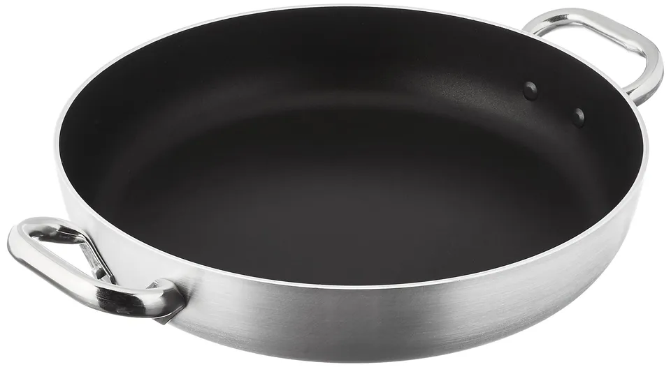 pentole-agnelli-alsa110s32-tegame-con-maniglie-alluminio-antiaderente-argento-32 image 1