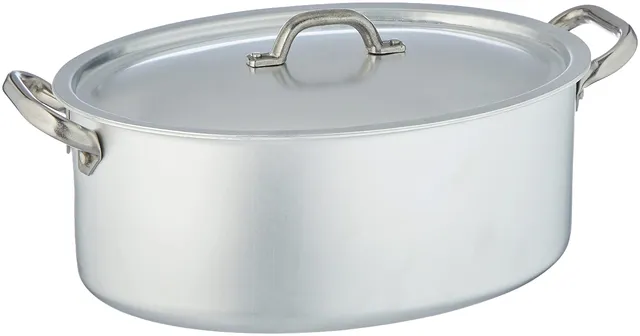 pentole-agnelli-linea-alluminio-3-mm-professionale-casseruola-ovale-con-maniglie image 1
