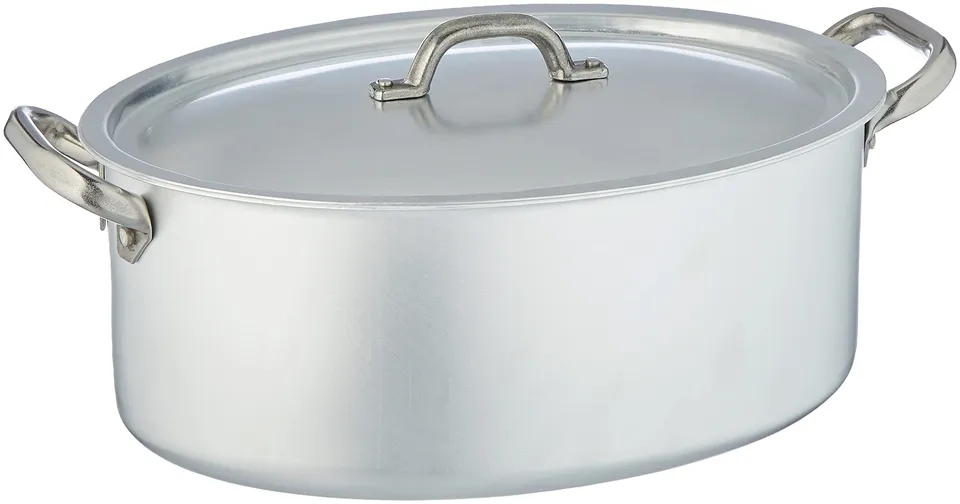 pentole-agnelli-linea-alluminio-3-mm-professionale-casseruola-ovale-con-maniglie image 1