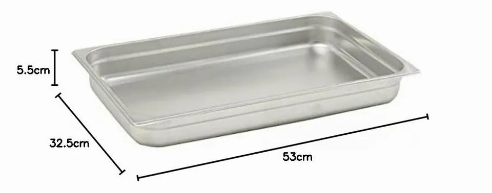 pentole-agnelli-bacinella-gastronorm-1-1-in-acciaio-inossidabile-53x32-5x5-5-cm image 1