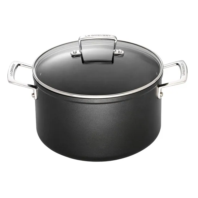 le-creuset-pentola-in-alluminio-antiaderente-con-coperchio-in-vetro-24-cm-nero-p image 1