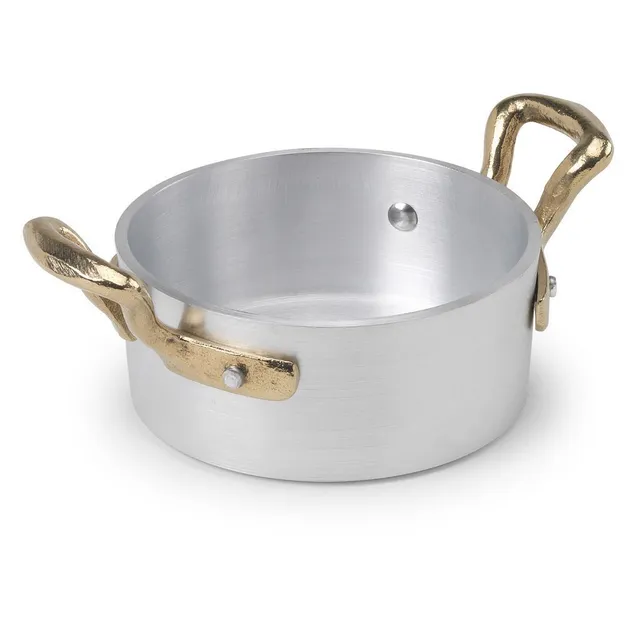 pentole-agnelli-alma10610-casseruolino-basso-a-servire-2-maniglie-in-ottone-allu image 1