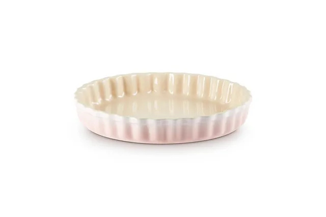 le-creuset-tortiera-tradition-rotonda-in-gres-vetrificato-28-cm-2-1-l-shell-pink image 1