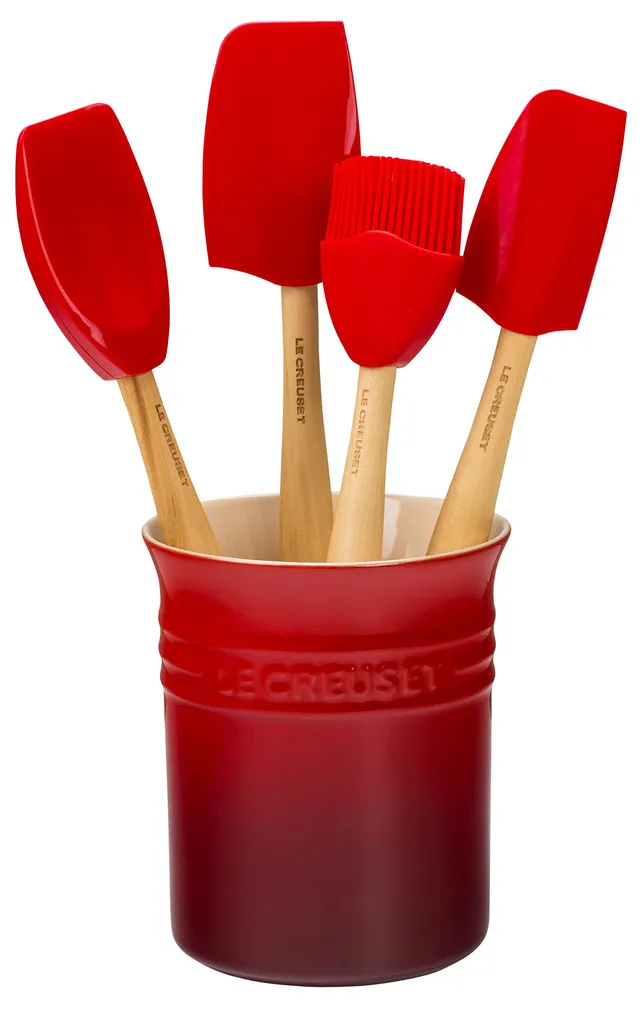 le-creuset-classic-contenitore-con-4-spatole-da-cucina-in-silicone-1-1-l-confezi image 1