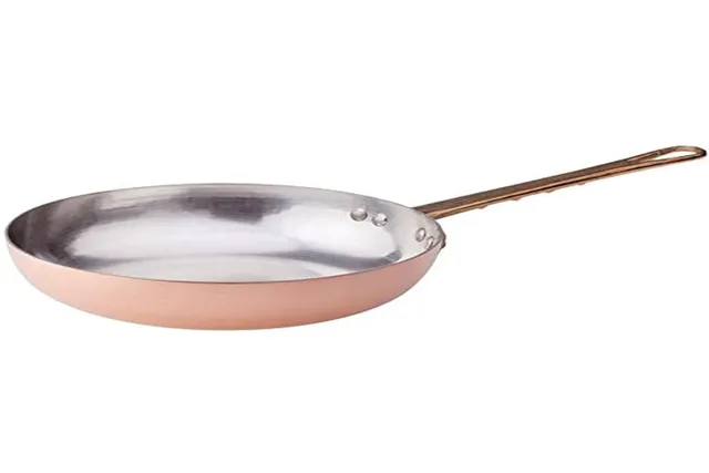 pentole-agnelli-alcm111m36-padella-in-rame-martellato-stagnato-a-mano-con-manico image 1