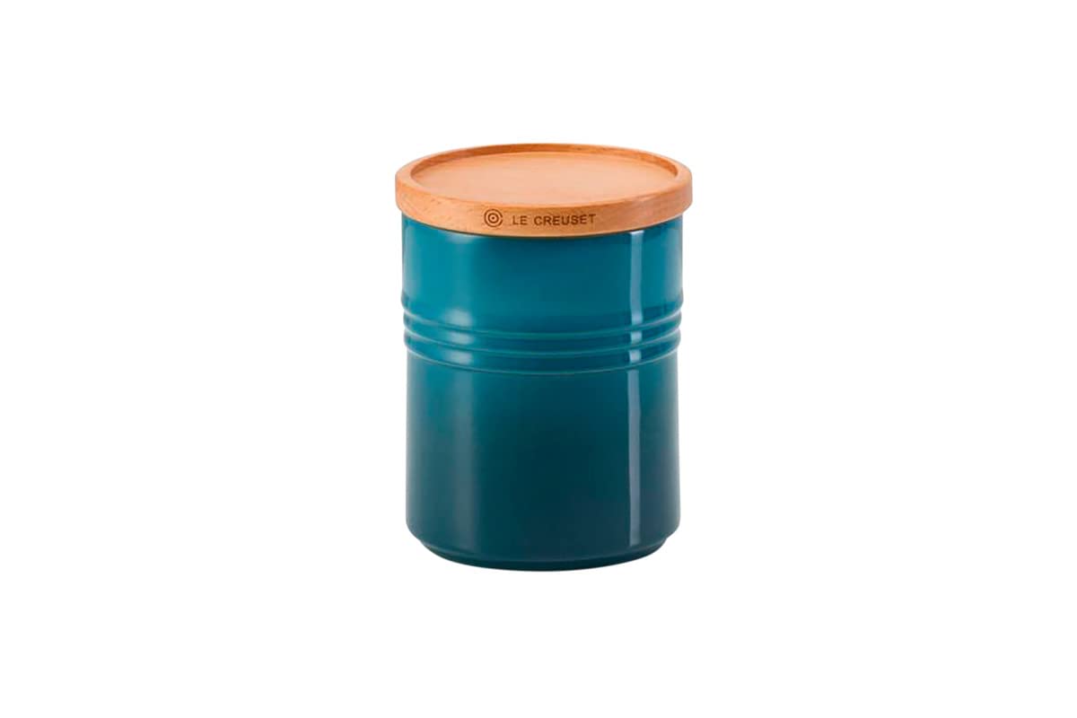 le-creuset-barattolo-m-con-coperchio-in-legno-in-gres-vetrificato-540-ml-10-cm-d image 1