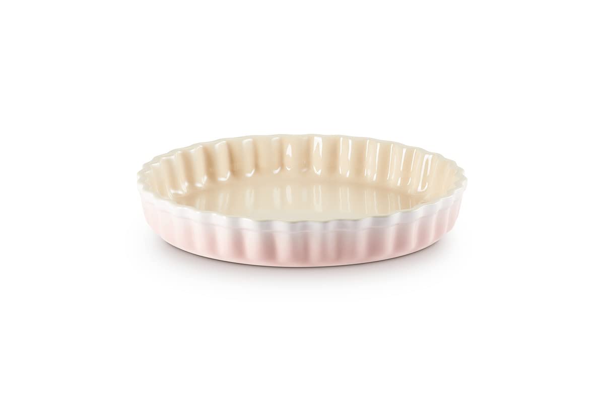 le-creuset-tortiera-tradition-rotonda-in-gres-vetrificato-28-cm-2-1-l-shell-pink image 1