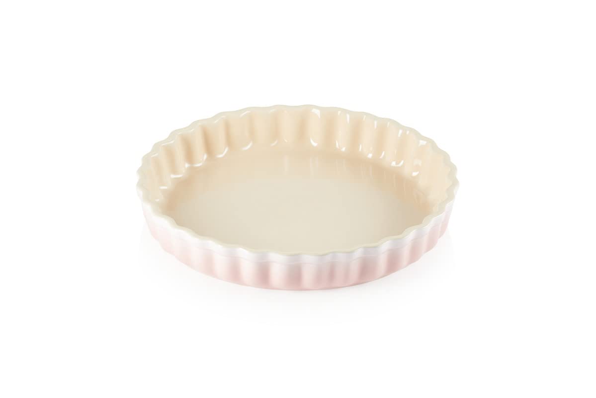 le-creuset-tortiera-tradition-rotonda-in-gres-vetrificato-28-cm-2-1-l-shell-pink image 2