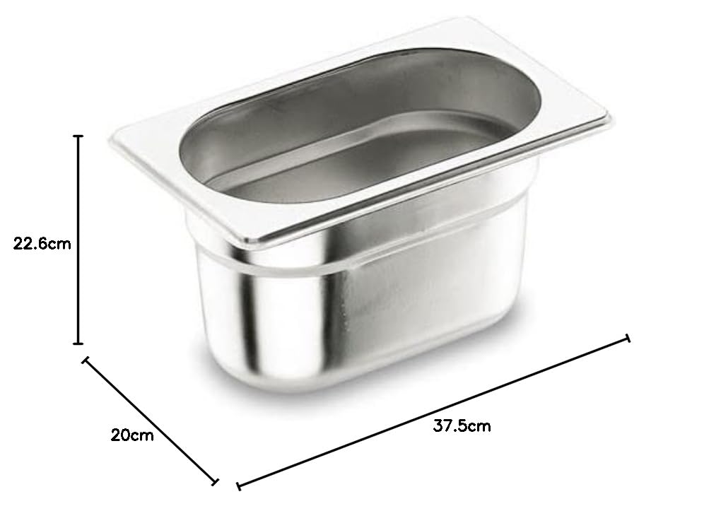 pentole-agnelli-bacinella-gastronorm-1-3-alta-in-acciaio-inossidabile-32-5x17-6x image 1