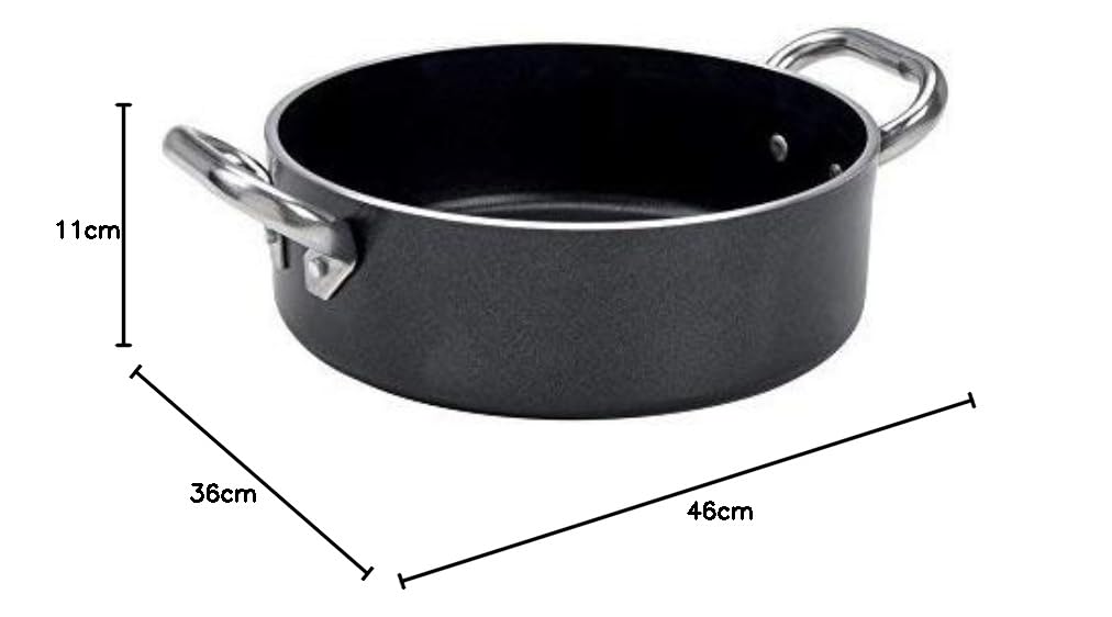 pentole-agnelli-alsa2106ss36-casseruola-bassa-antiaderente-alblack-5-mm-con-due- image 1