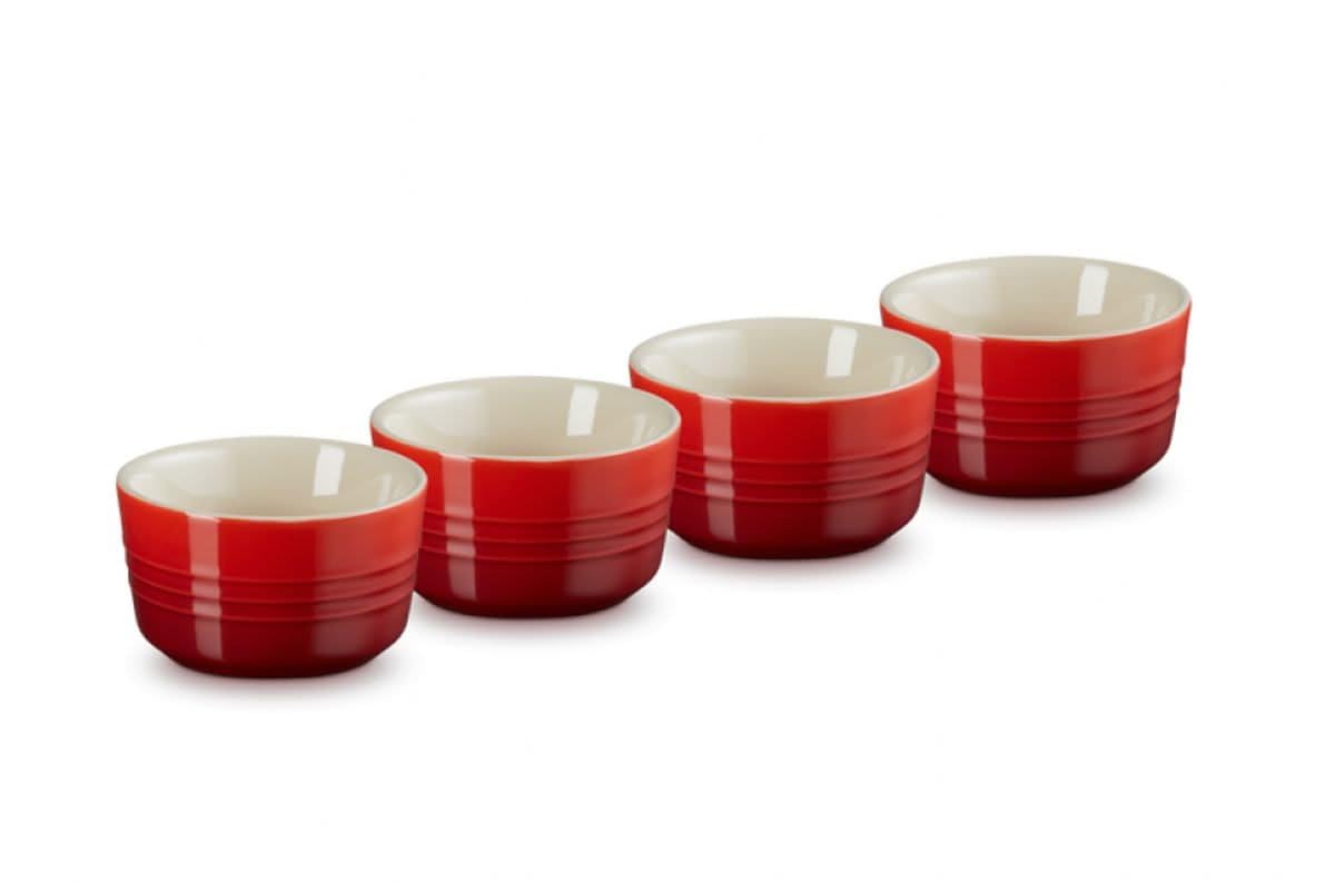 le-creuset-set-4-mini-ramequin-rotondi-in-gres-vetrificato-0-1-l-ciliegia image 1