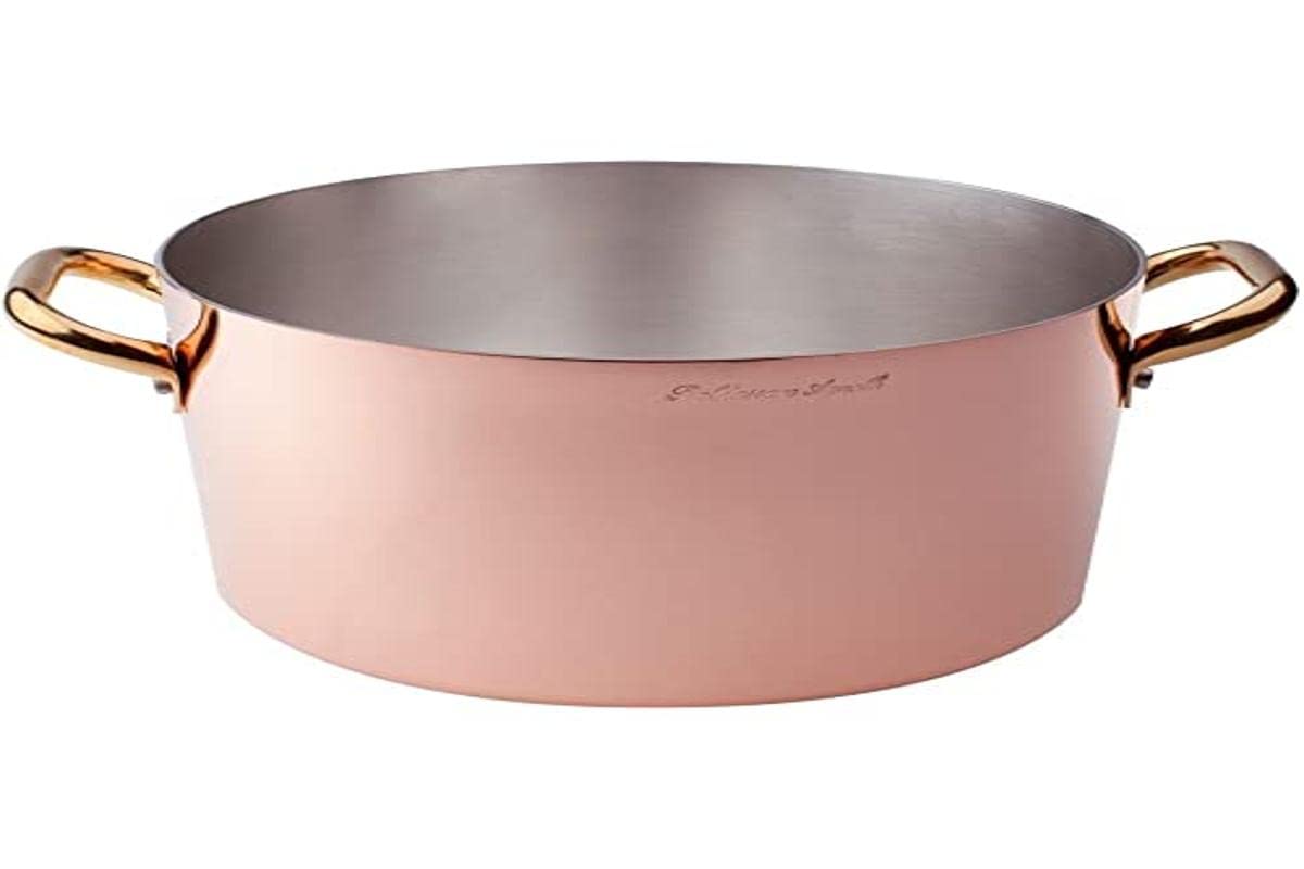 pentole-agnelli-alcu10424-casseruola-alta-in-rame-liscio-stagnato-a-mano-24-cm-c image 2