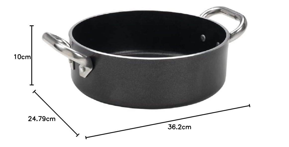 pentole-agnelli-alsa2106ss28-alblack-casseruola-bassa-con-maniglie-in-alluminio- image 2