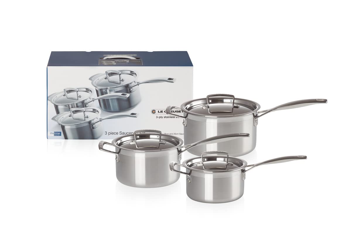 le-creuset-set-5-pezzi-pentole-3-ply-in-acciaio-inossidabile-con-coperchi-compat image 5