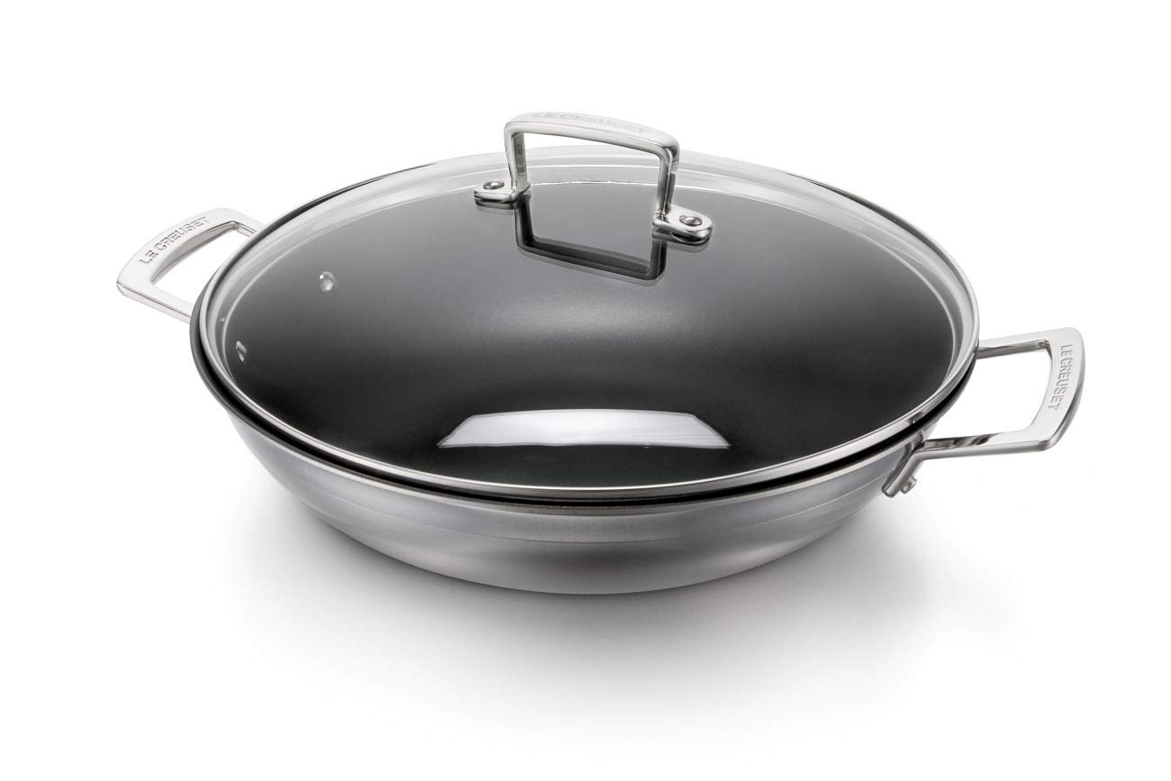 le-creuset-padella-wok-in-acciaio-inox-3-strati-con-interno-antiaderente-e-coper image 2