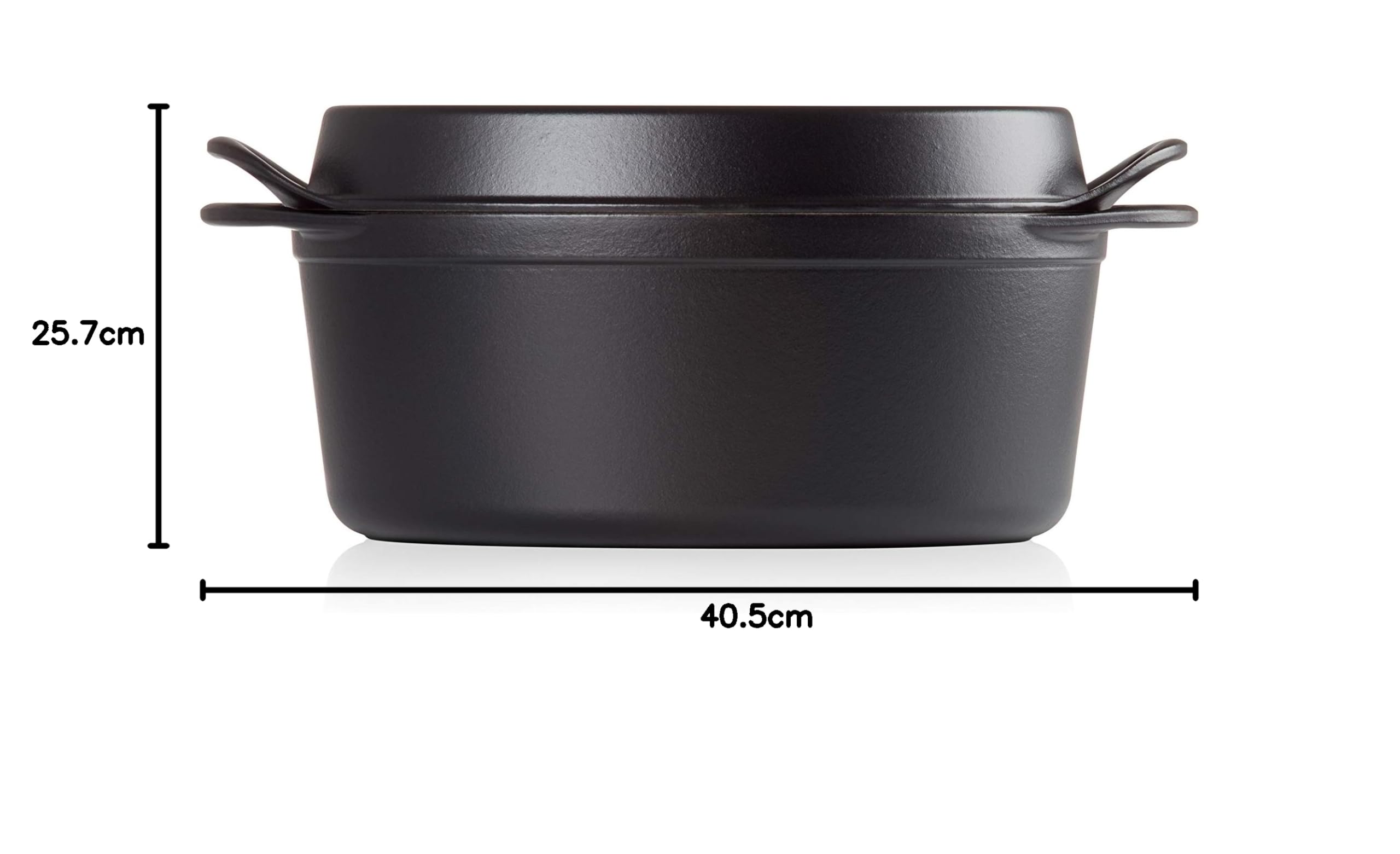 le-creuset-doufeu-ovale-in-ghisa-vetrificata-32-cm-nero-matt-con-coperchio-per-c image 2