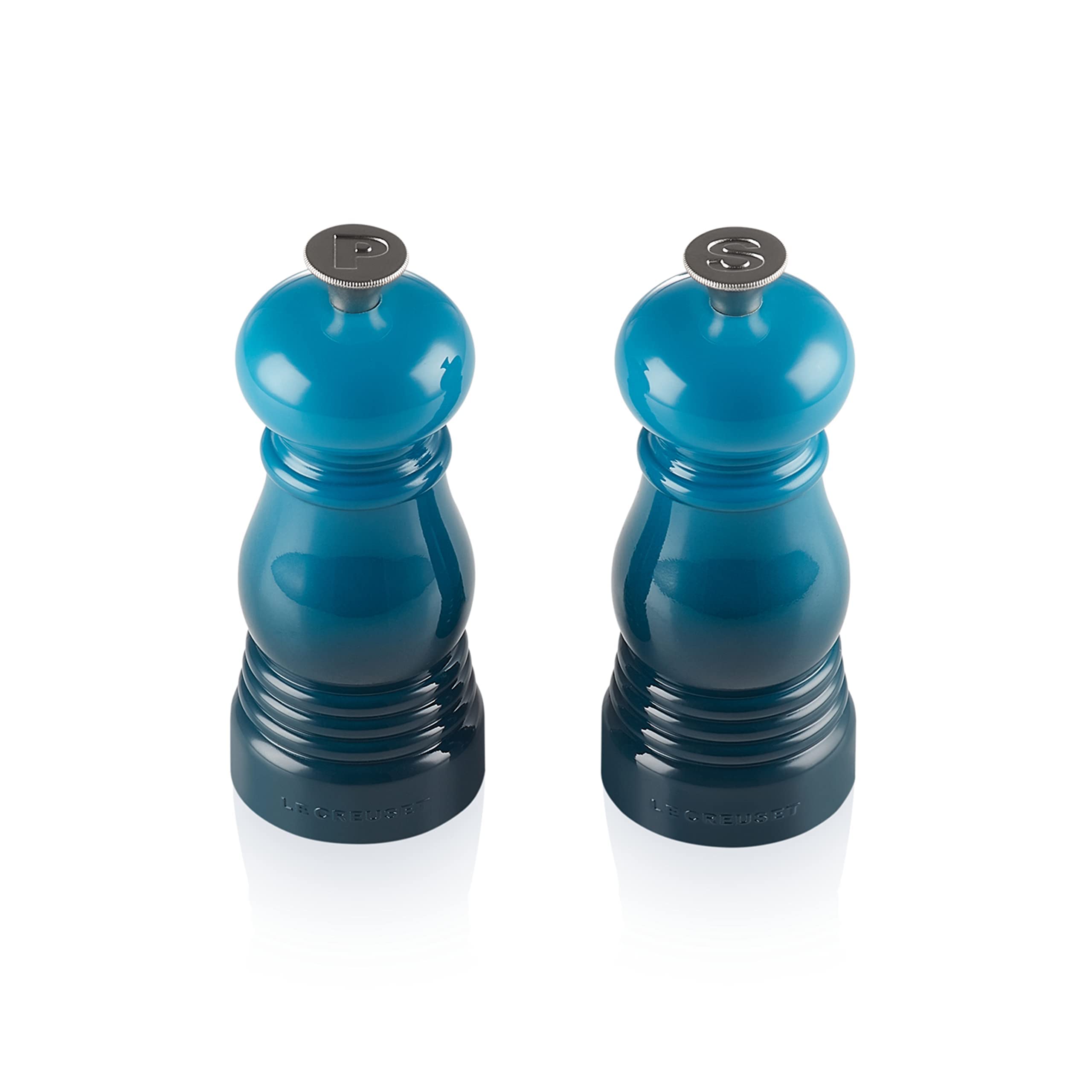 le-creuset-set-2-mini-macina-sale-e-pepe-in-abs-con-macina-in-ceramica-deep-teal image 2