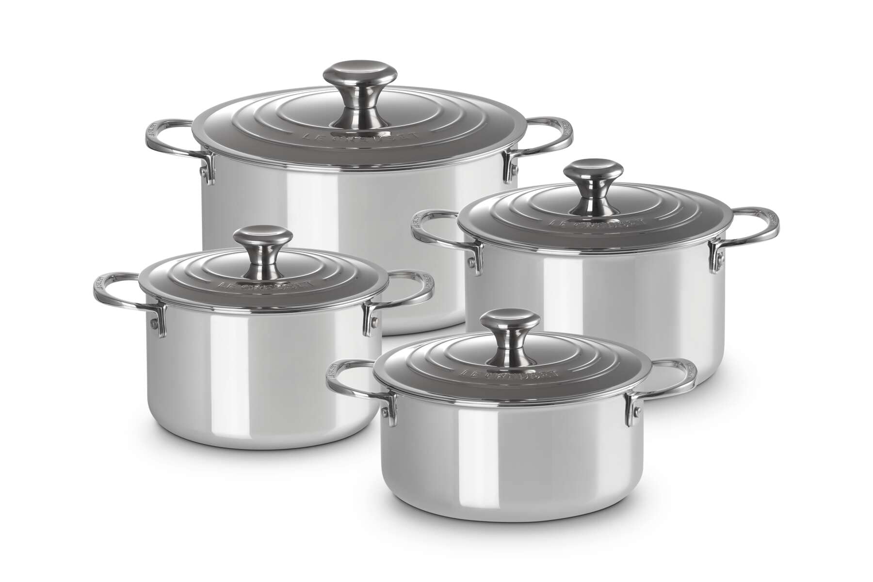 le-creuset-signature-set-4-pezzi-casseruole-in-acciaio-inox-3-strati-3-casseruol image 1