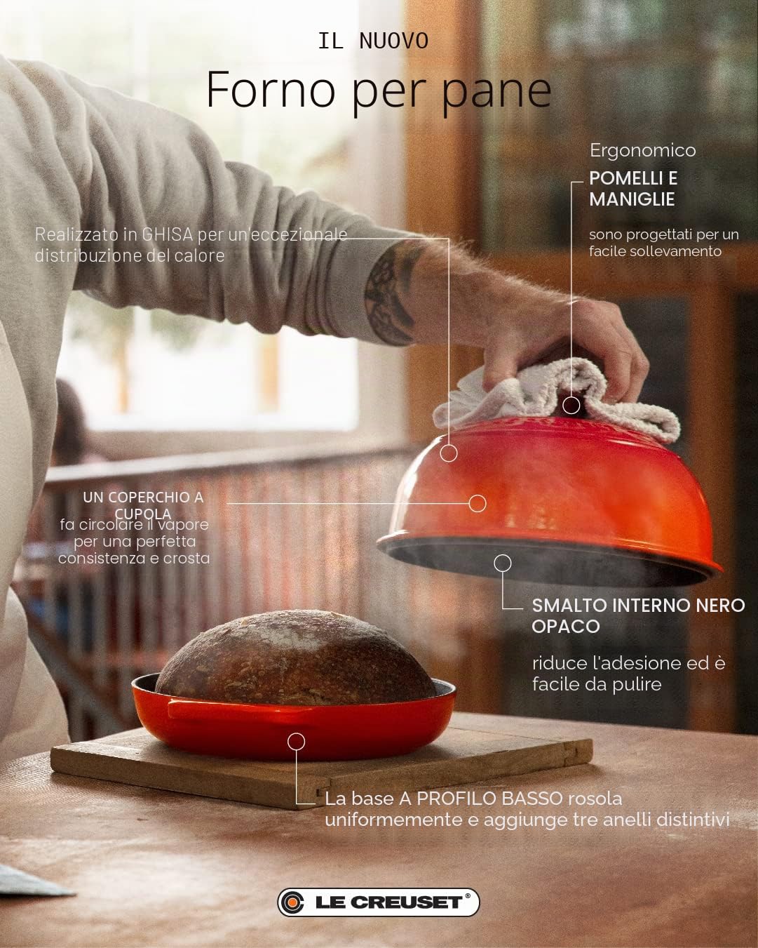 le-creuset-cocotte-per-pane-in-ghisa-vetrificata-24-cm-con-coperchio-a-cupola-ci image 5