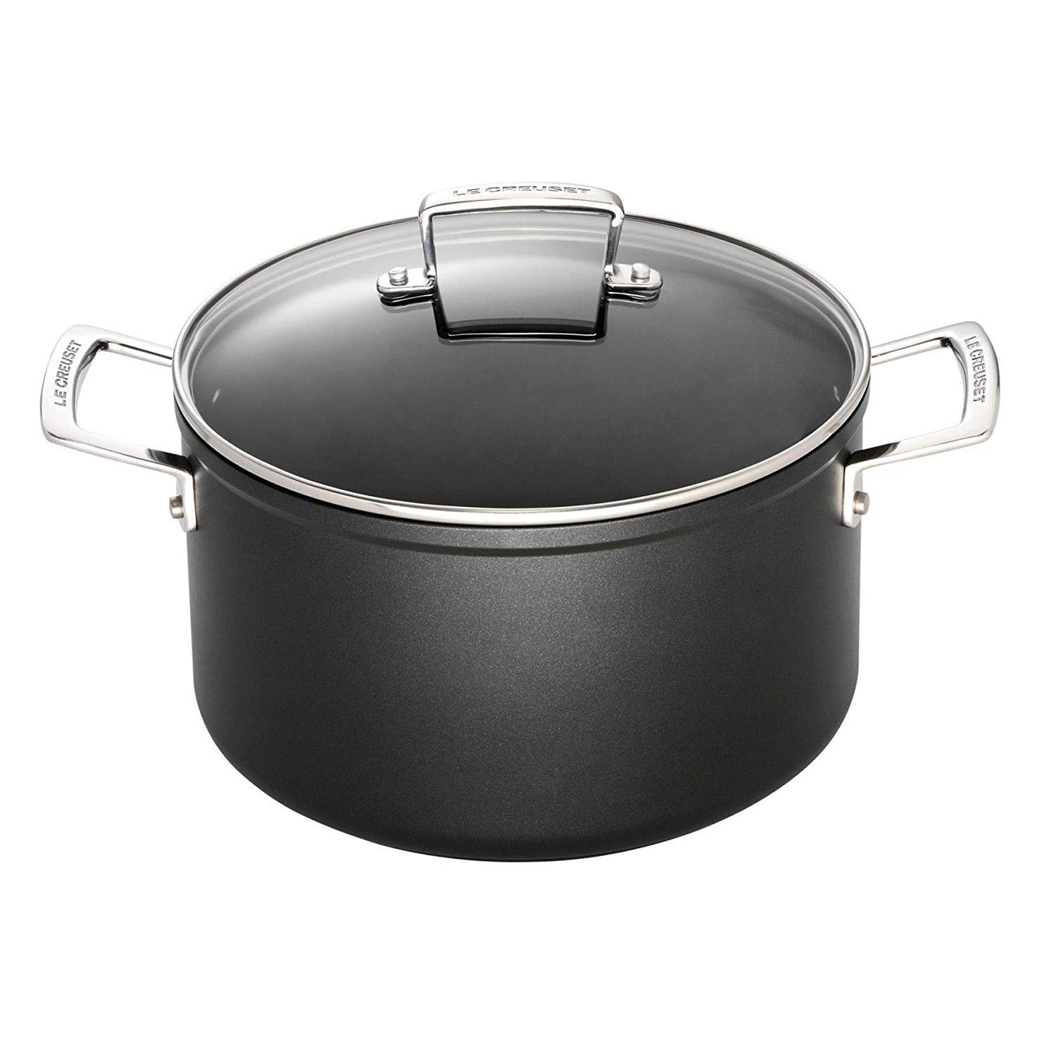 le-creuset-pentola-in-alluminio-antiaderente-con-coperchio-in-vetro-24-cm-nero-p image 1