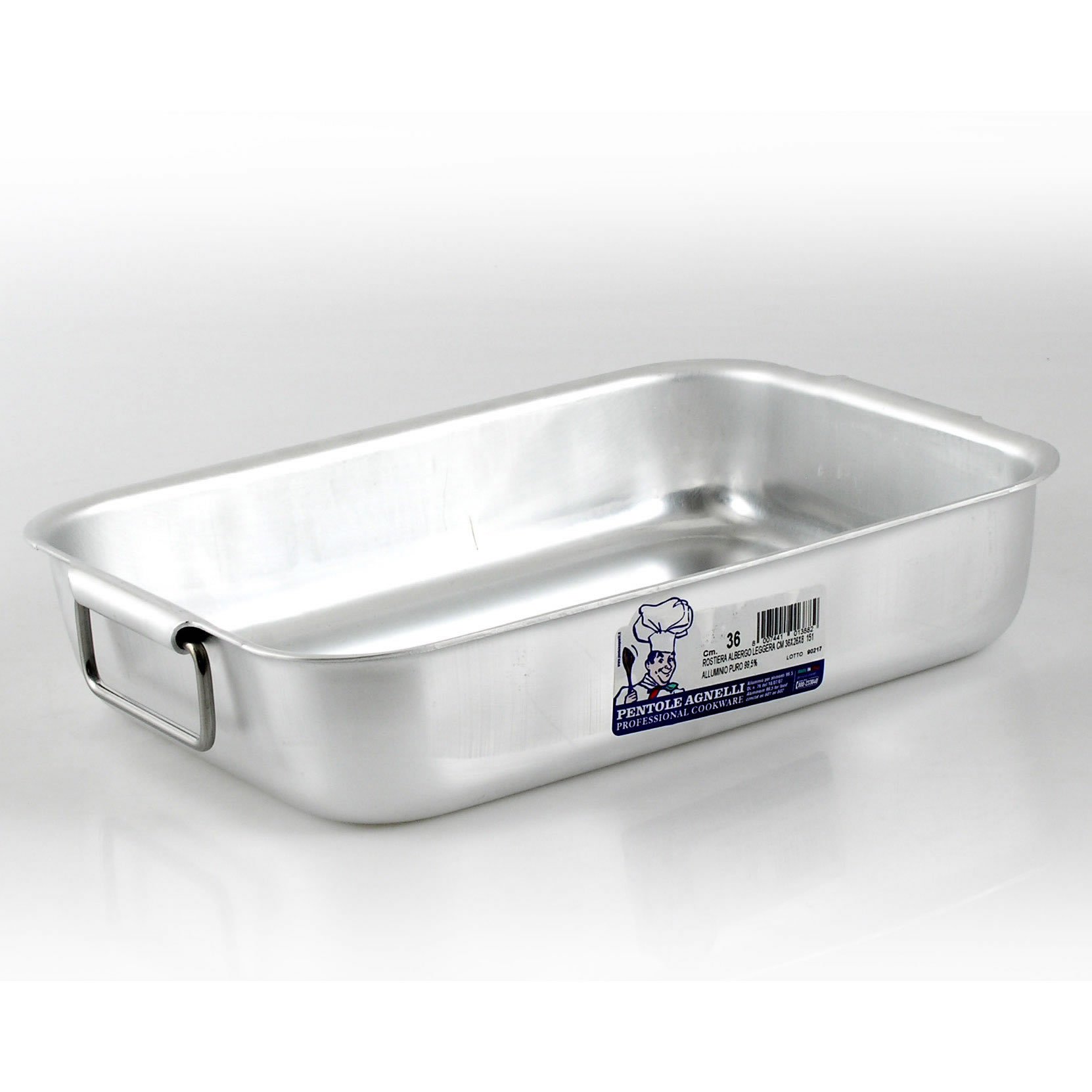 pentole-agnelli-alma15136-rostiera-rettangolare-in-alluminio-professionale-3-mm- image 1