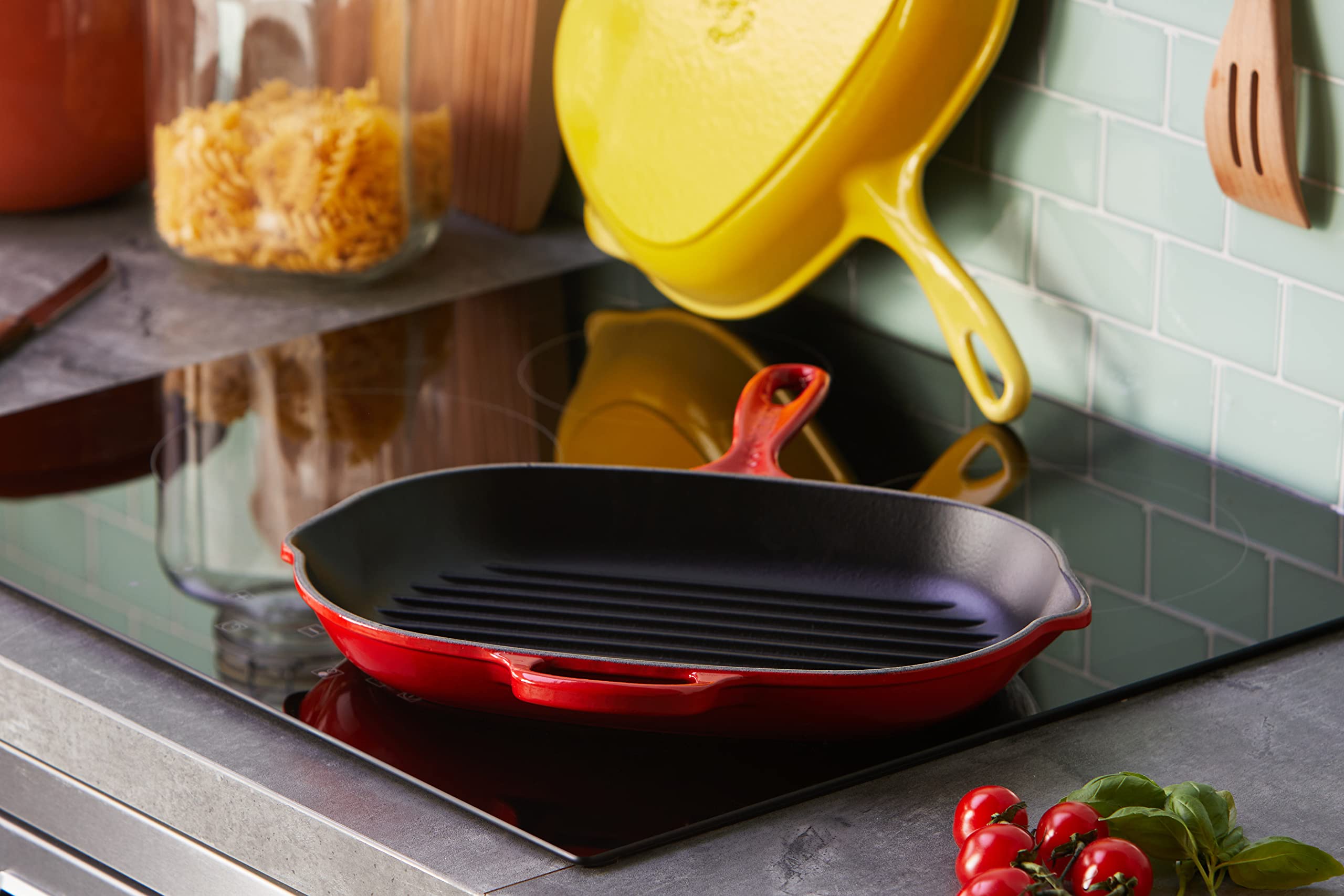 le-creuset-bistecchiera-skillet-ovale-evolution-in-ghisa-vetrificata-32-cm-cilie image 2