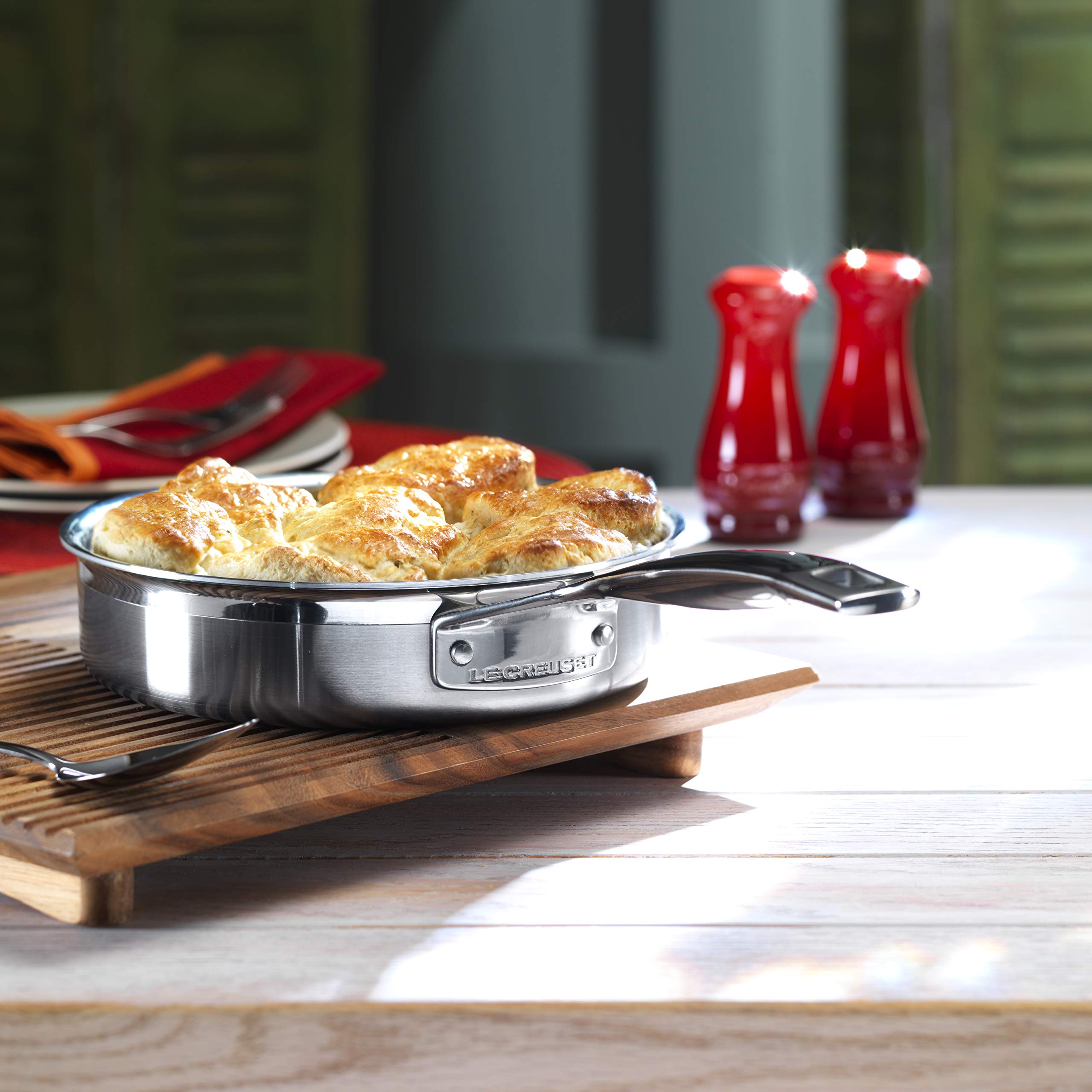 le-creuset-padella-saut-3-ply-con-coperchio-in-acciaio-inox-24-cm-compatibile-in image 2